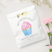 Leuke waterverf cupcake roze icing zoet bedankzakje (Gezegeld)