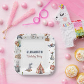 Leuke Waterverf Dieren Parade Kids Verjaardagsfees Papieren Bordje (Feest)