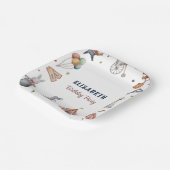 Leuke Waterverf Dieren Parade Kids Verjaardagsfees Papieren Bordje (Gebogen)