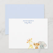 Leuke Waterverf Dieren Van de kwekerij van Flat Bedankkaart (Voorkant / Achterkant)