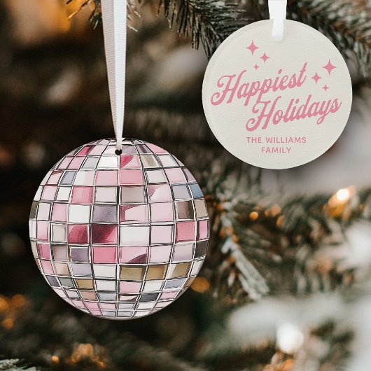 Leuke Waterverf Disco Ball Ornament Familienaam