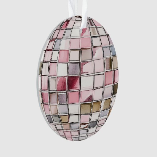 Leuke Waterverf Disco Ball Ornament Familienaam (voorkant)