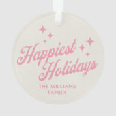 Leuke Waterverf Disco Ball Ornament Familienaam (achterkant)