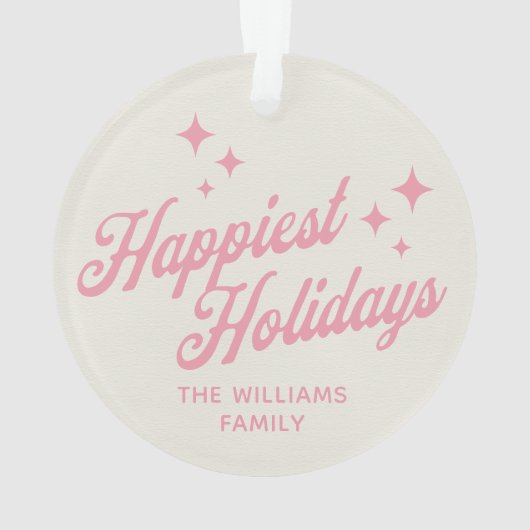 Leuke Waterverf Disco Ball Ornament Familienaam (achterkant)