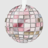 Leuke Waterverf Disco Ball Ornament Familienaam (voorkant)