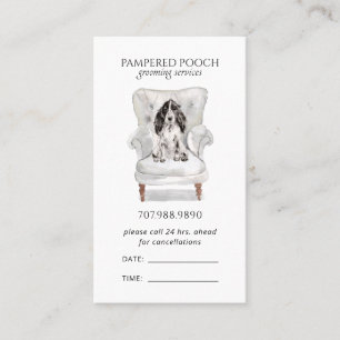 Leuke Waterverf Dog Spa Groomer Afsprakenkaartje