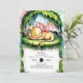 Leuke Waterverf Dragon Birthday Kaart (Staand voorkant)