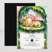 Leuke Waterverf Dragon Birthday Kaart (Voorkant / Achterkant)