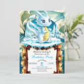 Leuke Waterverf Dragon Birthday Kaart (Staand voorkant)