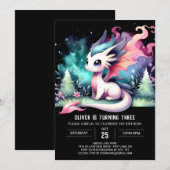 Leuke Waterverf Dragon Birthday Kaart (Voorkant / Achterkant)
