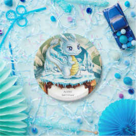 Leuke Waterverf Dragon Birthday Papieren Bordje