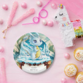 Leuke Waterverf Dragon Birthday Papieren Bordje (Feest)