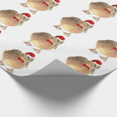 Leuke Waterverf Eend in Kerst Rood Pet & Stropdas Cadeaupapier (Hoek)