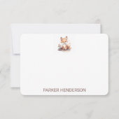 Leuke Waterverf Fox Kinder briefpapier Bedankkaart (Voorkant)