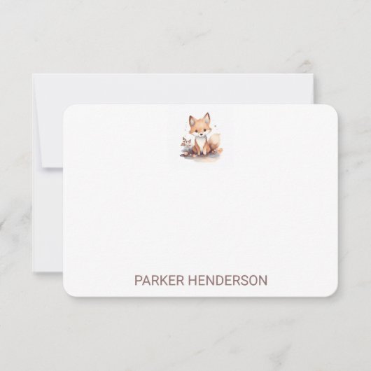 Leuke Waterverf Fox Kinder briefpapier Bedankkaart (Voorkant)