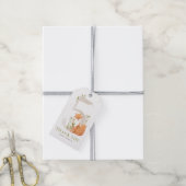 Leuke Waterverf Fox Woodland Vijfde Verjaardagsfee Cadeaulabel (Met Touw)