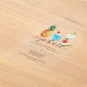 Leuke Waterverf Fruitcocktails Verjaardagsfeestje Acryl Uitnodigingen (Laagn)