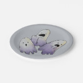 Leuke Waterverf Geesten op Grijs Papieren Bordje (Gekanteld)