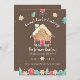 Leuke Waterverf Gingerbread Holiday Cookie Exchang Kaart