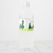 Leuke Waterverf Golfbaan Par-t-shirt Kids Verjaard Waterfles Etiket (Achterkant)