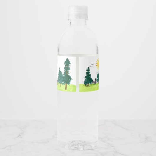 Leuke Waterverf Golfbaan Par-t-shirt Kids Verjaard Waterfles Etiket (Achterkant)