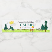 Leuke Waterverf Golfbaan Par-t-shirt Kids Verjaard Waterfles Etiket (Enkel label)