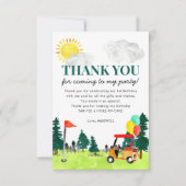 Leuke Waterverf golfkar Verjaardag Par-t-shirt Par Bedankkaart (Voorkant)