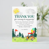 Leuke Waterverf golfkar Verjaardag Par-t-shirt Par Bedankkaart (Staand voorkant)