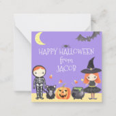Leuke Waterverf Halloween Kostuum Kinder Gift Notitiekaartje (Voorkant)