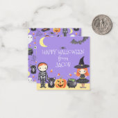 Leuke Waterverf Halloween Kostuum Kinder Gift Notitiekaartje (Voorkant / Achterkant in situ)