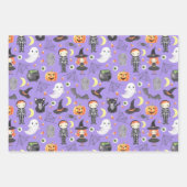 Leuke Waterverf Halloween Kostuum Kinder Inpakpapier Vel (Voorkant)