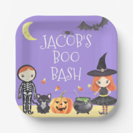 Leuke Waterverf Halloween Kostuum Kinder Papieren Bordje