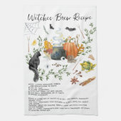Leuke Waterverf heksen brouwrecept Halloween Theedoek (Verticaal)
