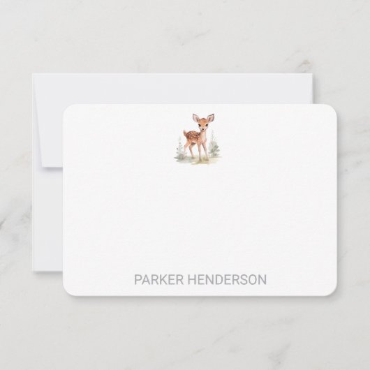 Leuke Waterverf Herten Kinder briefpapier Bedankkaart (Voorkant)