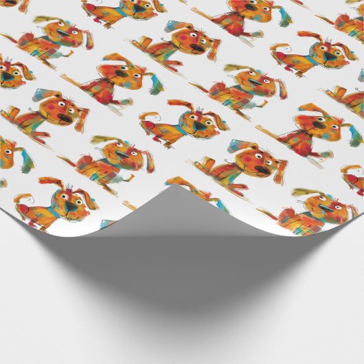 Leuke Waterverf honden Cadeaupapier (Hoek)