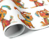 Leuke Waterverf honden Cadeaupapier (Rol Hoek)