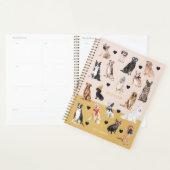 Leuke Waterverf Hondenpuppy Patroon Gepersonalisee Planner (Display)