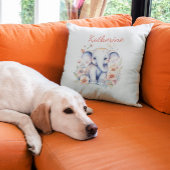 Leuke Waterverf Illustratie van een Baby Olifant Kussen