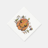 Leuke Waterverf Jack o'lantern Servet (Hoek)