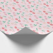 Leuke Waterverf Kersen in roze tinten Cadeaupapier (Hoek)