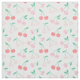 Leuke Waterverf Kersen op crème achtergrond Stof