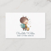 Leuke Waterverf Kind Baby Sitter Visitekaartje (Voorkant)