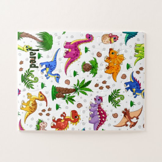 Leuke Waterverf Kinderen Speelse Dinosaurus Wildli Legpuzzel (Horizontaal)