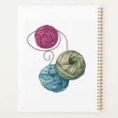 Leuke waterverf kitten met garens aangepaste naam planner (Achterkant)