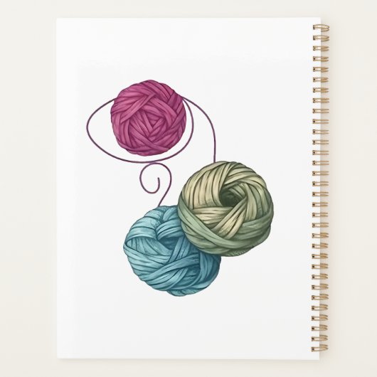 Leuke waterverf kitten met garens aangepaste naam planner (Achterkant)