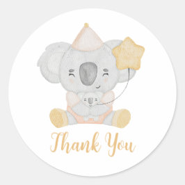 Leuke Waterverf Koala Baby shower Party Dank u Ronde Sticker