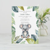 Leuke Waterverf Koala Beer Baby shower Kaart (Staand voorkant)