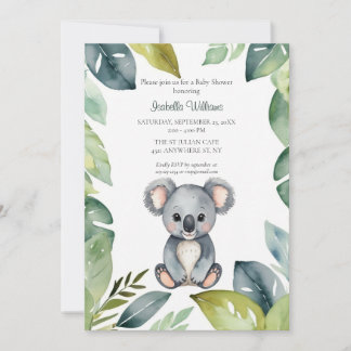 Leuke Waterverf Koala Beer Baby shower Kaart