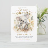 Leuke Waterverf Koala Beer Baby shower Kaart (Staand voorkant)