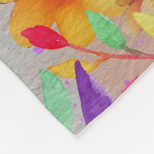 Leuke Waterverf Koala met bloemetjes Fleece Deken (Hoek)